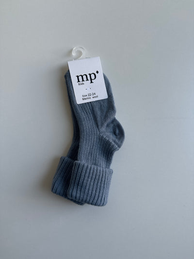 MP Denmark - Strümpfen aus Wolle 'Wool rib baby socks - Stone Blue'