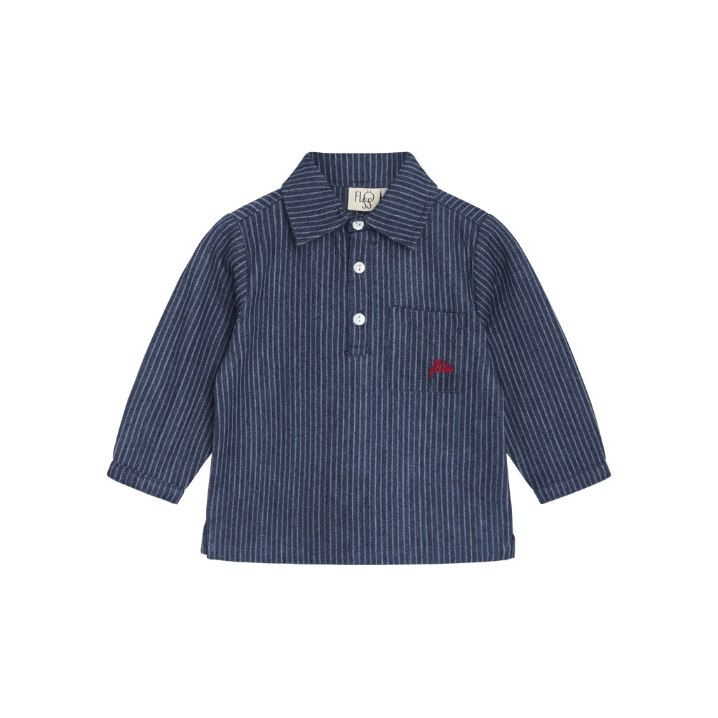 Flöss - Hemd mit Streifen 'Willy LS shirt - Indigo Stripe'