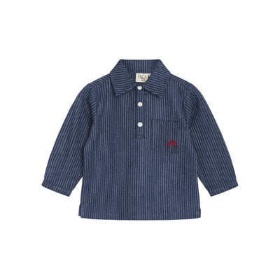 Flöss - Hemd mit Streifen 'Willy LS shirt - Indigo Stripe'