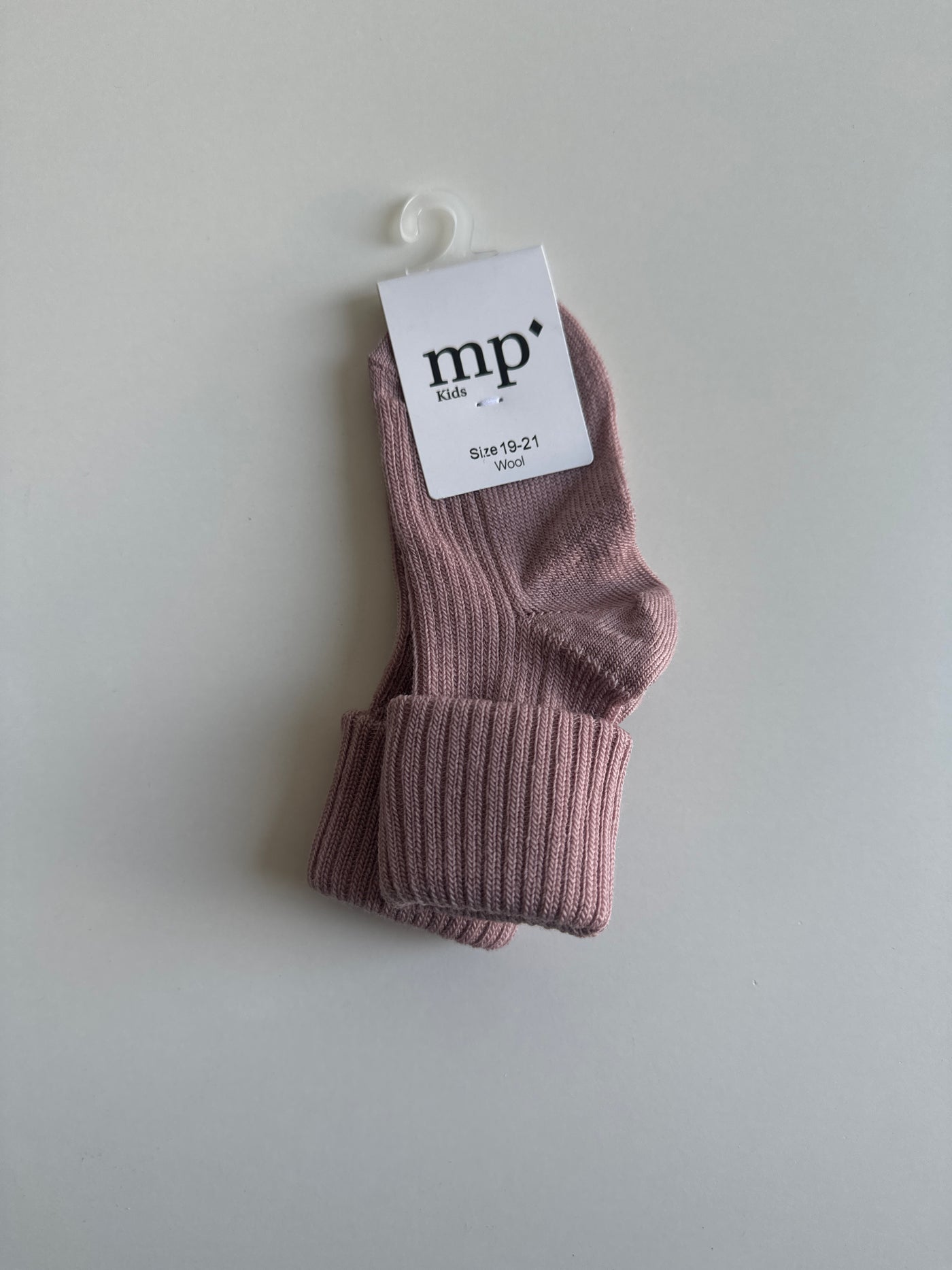 MP Denmark - Strümpfen aus Wolle 'Wool rib baby socks - Wood Rose'