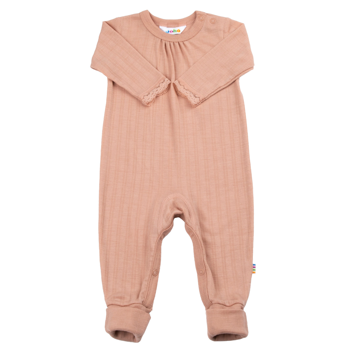 Joha - Schlafanzug aus Wolle/Seide 'Jumpsuit Basic - Pfirsich'