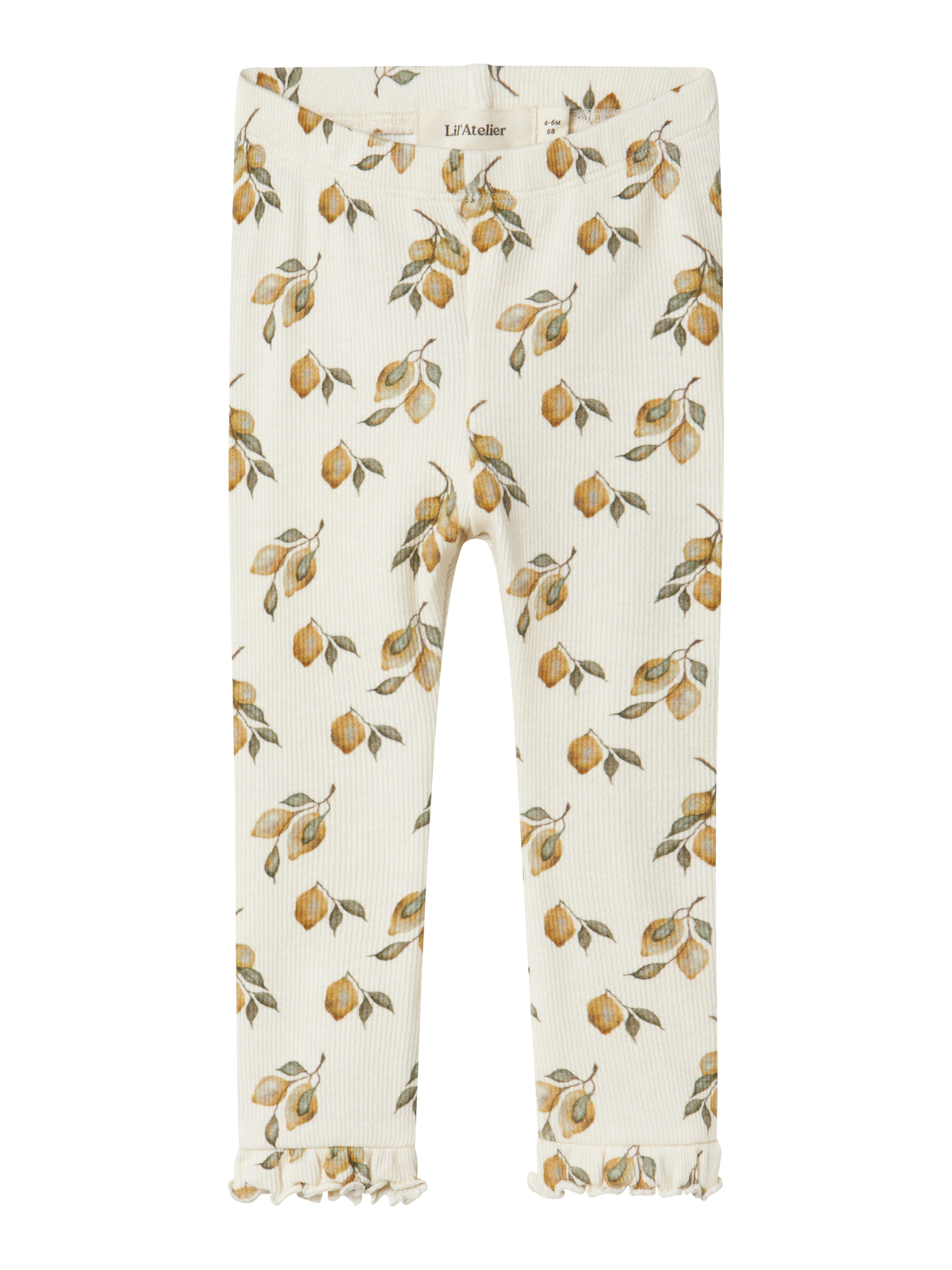 Lil Atelier - Leggings mit Citronen 'NBFGAVO EKA SLIM LEGGING LIL - Turtledove LEMON'