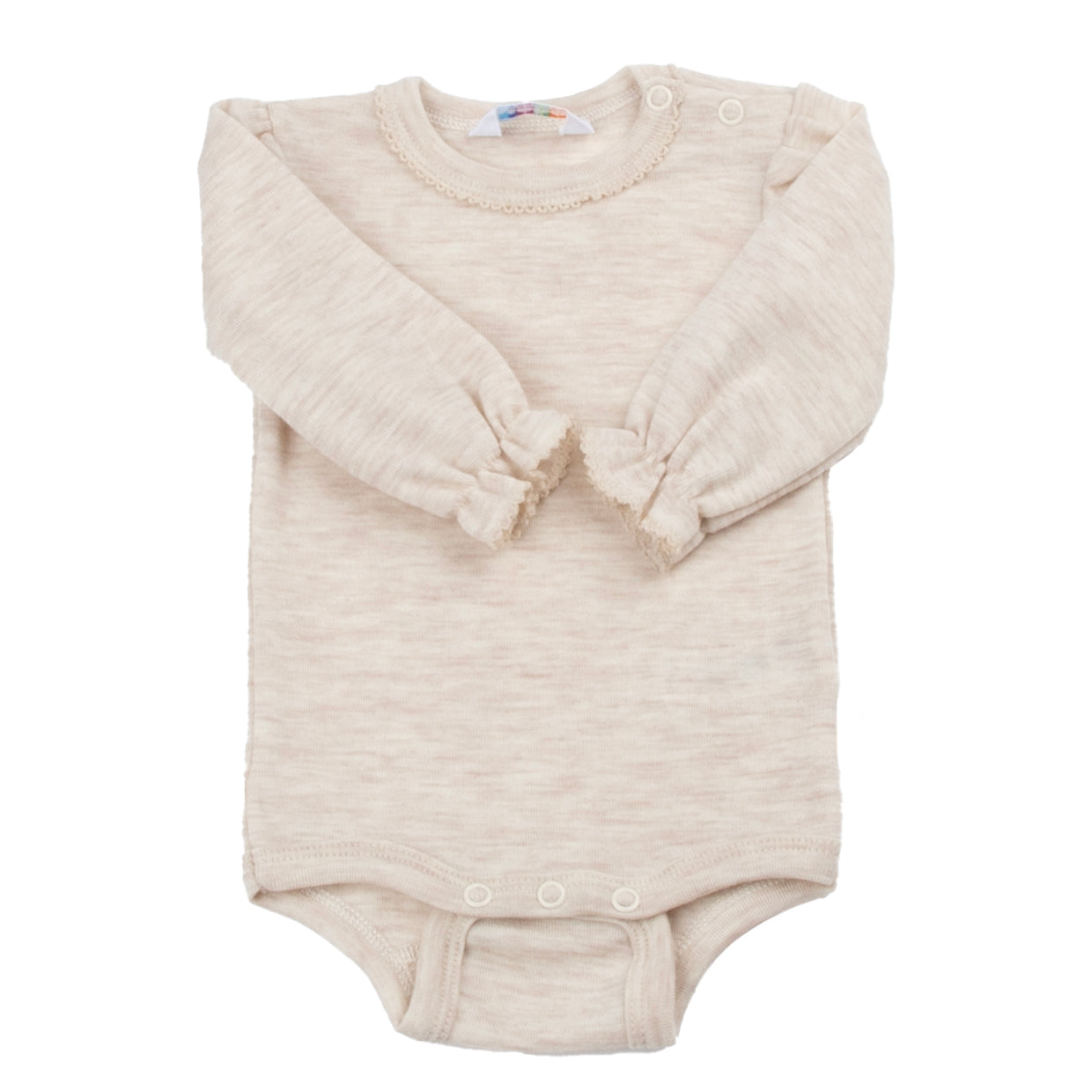 Joha - Body aus Wolle 'Body with l/s and puff - Creme'