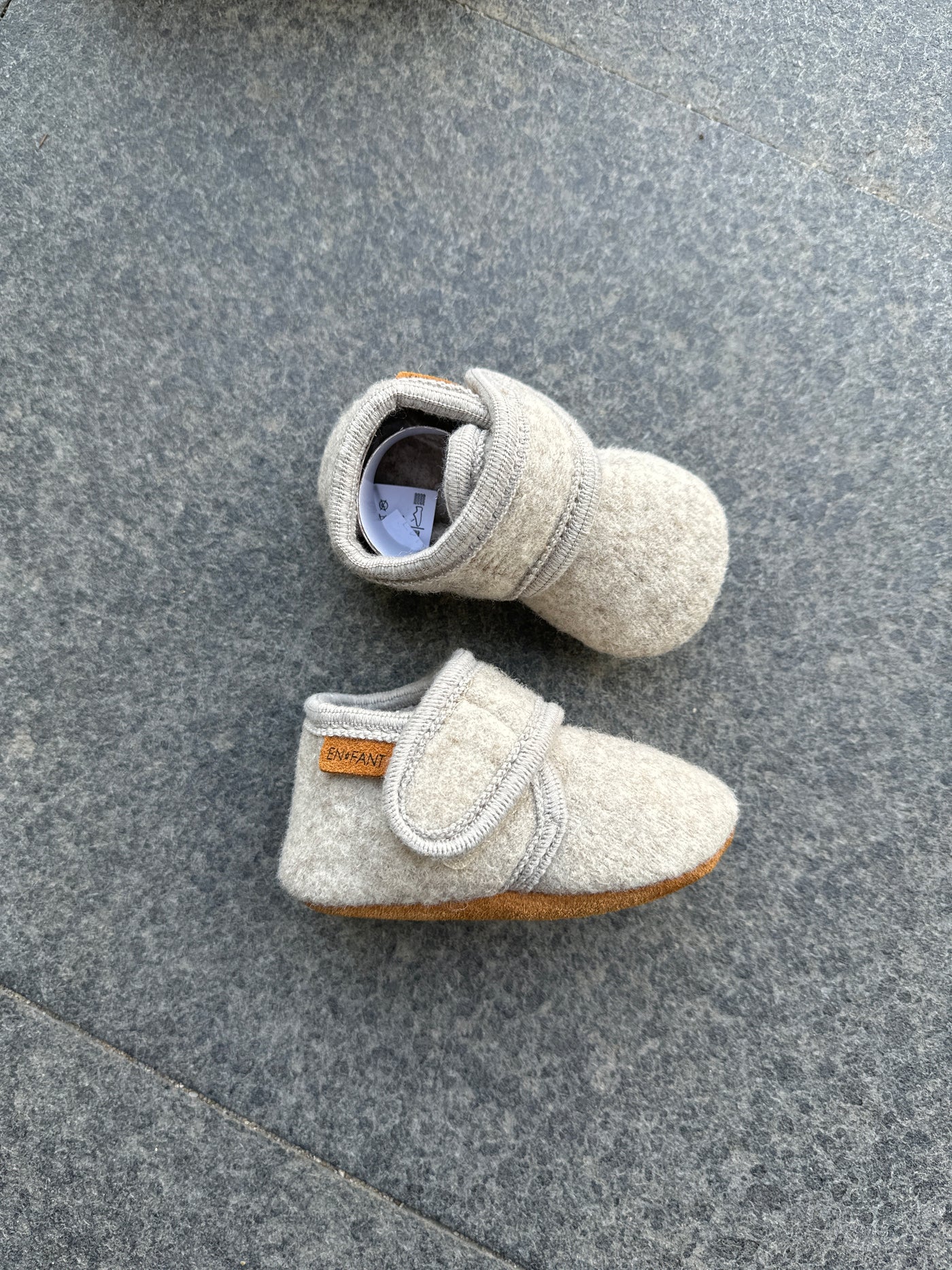 En Fant - Hausschuhe aus Wolle 'Baby Wool slippers - Sand Melange'