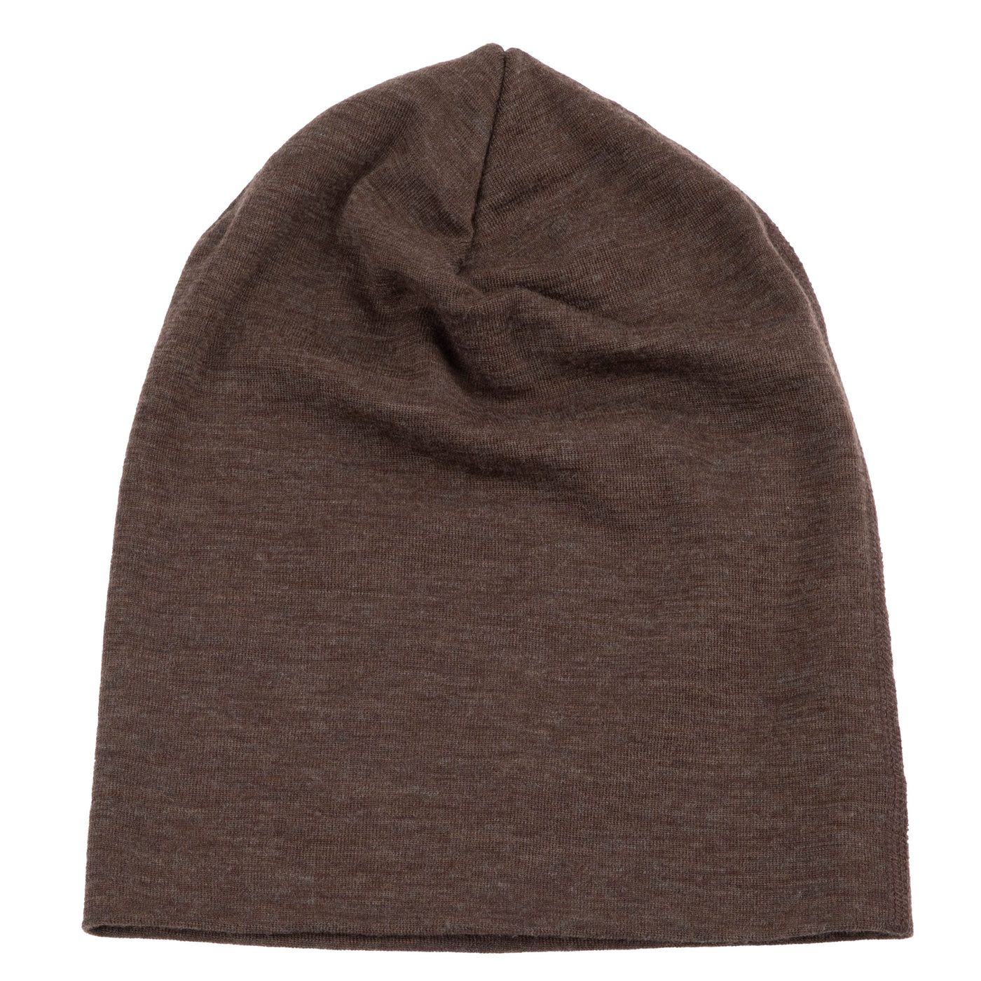 Joha - Beanie aus Wolle 'Hat, double layer - Dark Brown'