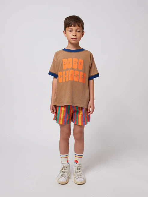 Bobo Choses - Kurze Hose mit Streifen 'Multicolor Stripes woven shorts'