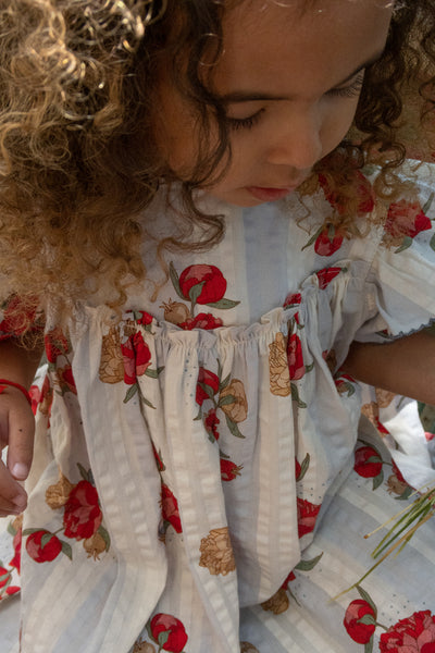 Konges Slojd - Kleid mit Blumen 'KIM DRESS - PEONY STRIPE'