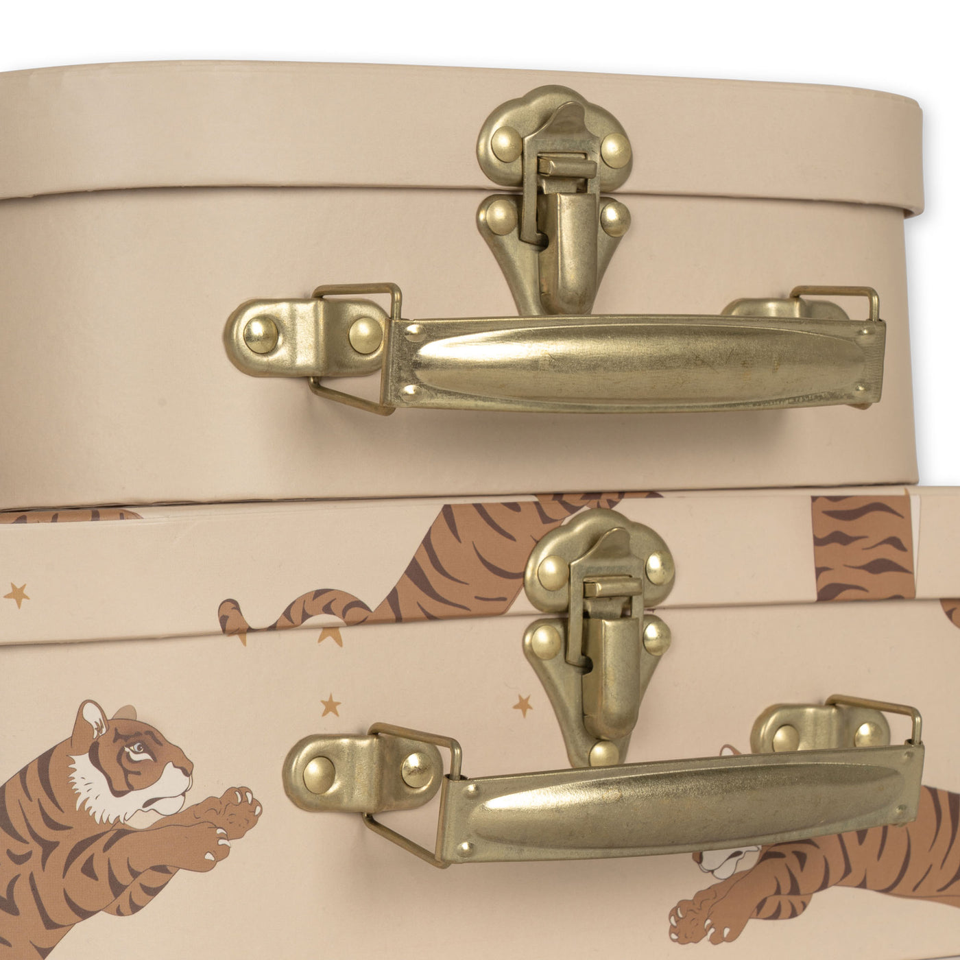 Konges Slojd - Spielzeugkoffer mit Tigermuster '2 PACK SUITCASE - TIGER SAND'