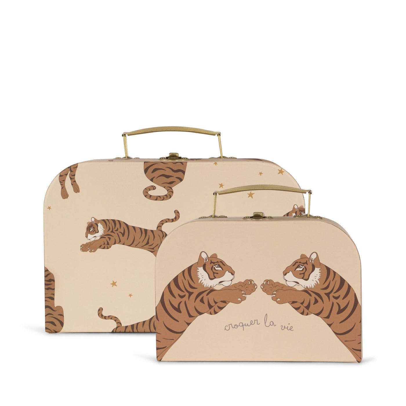 Konges Slojd - Spielzeugkoffer mit Tigermuster '2 PACK SUITCASE - TIGER SAND'