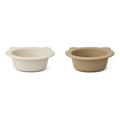 Liewood - Schüssel mit Saugnapf 'Peony Suction Bowl 2-Pack - Sandy / Oat'