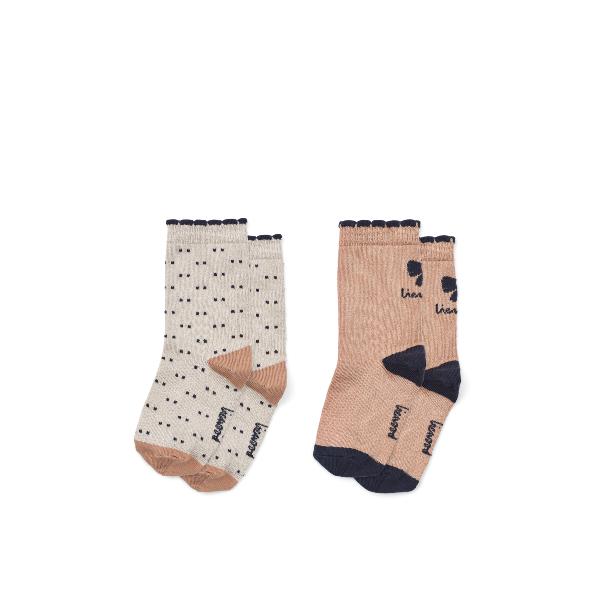 Liewood - Socken 2. pack 'Azenore Socks 2-pack - Bow Tuscany rose/Double dots mix'