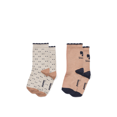 Liewood - Socken 2. pack 'Azenore Socks 2-pack - Bow Tuscany rose/Double dots mix'