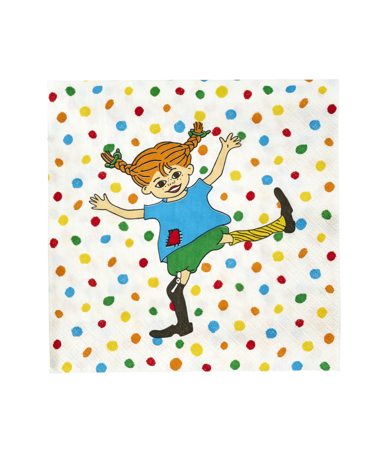 Muurla - Servietten mit Pippi Langstrumpf 'Pippi napkin Hoppsansa 33x33cm'