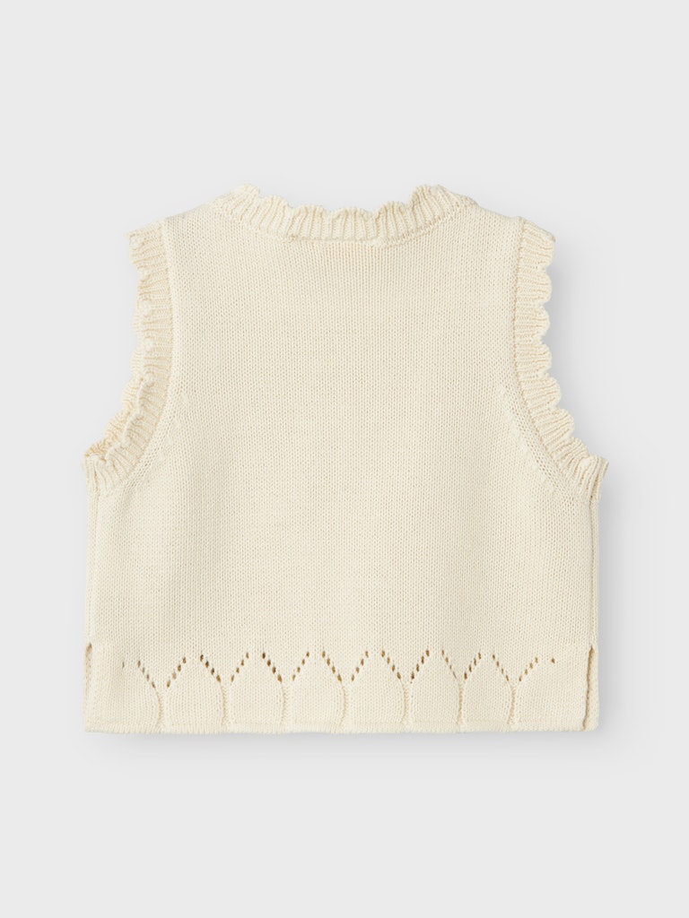 Lil Atelier - Weste mit Strickmuster 'NMFRAMLA LOOSE SHORT KNIT VEST LIL - Turtledove'