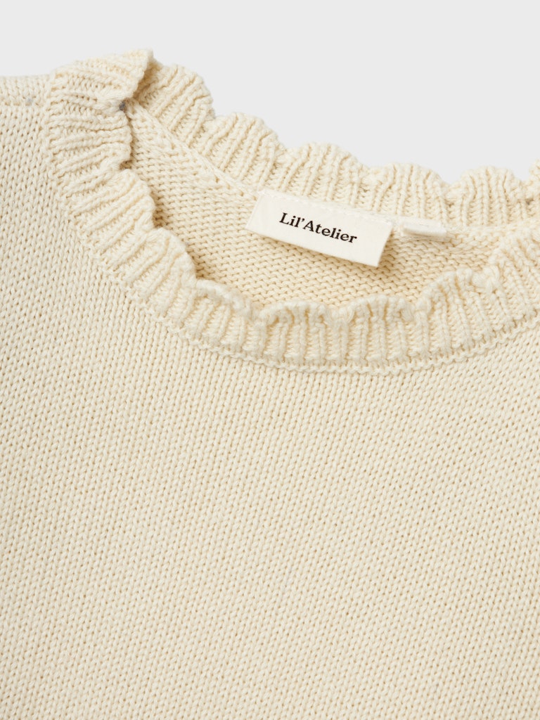 Lil Atelier - Weste mit Strickmuster 'NMFRAMLA LOOSE SHORT KNIT VEST LIL - Turtledove'