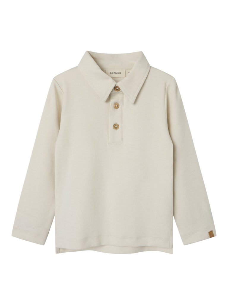 Lil Atelier - Langarmshirt mit Kragen 'NMMFUNDO LS SLIM TOP LIL - Turtledove'