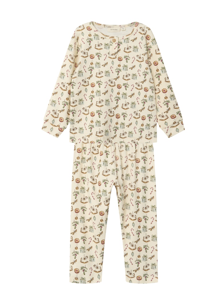 Lil Atelier - Weihnachts Schlafanzug 'NMNGIO LS NIGHTSET LIL - Turtledove'