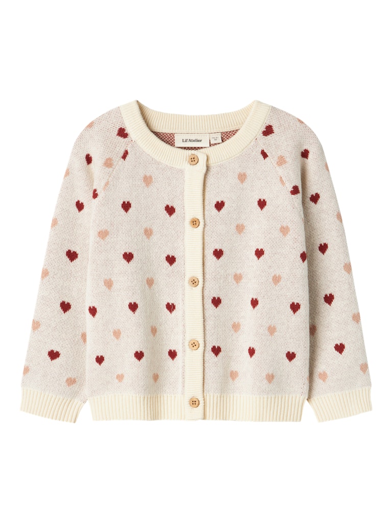 Lil Atelier - Cardigan 'NMFSARAN LS KNIT CARD HEART LIL - Turtledove'