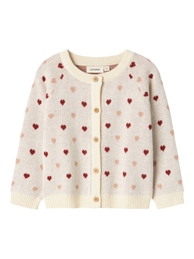 Lil Atelier - Cardigan 'NMFSARAN LS KNIT CARD HEART LIL - Turtledove'