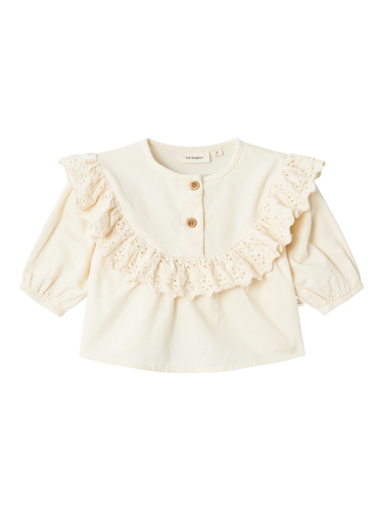 Lil Atelier - Hemd 'NBFSAKU LS LOOSE EMB TOP 2511-KU S LIL - Turtledove'