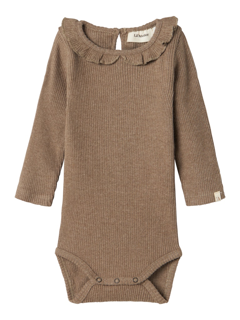 Lil Atelier - Langarmbody 'NBFSOPHIA SAK LS SLIM BODY LIL - Shitake'