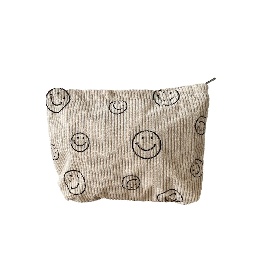 Lulue - Kulturtasche mit Smiley 'AYO SMILEY COSMETIC BAG - WHITE'