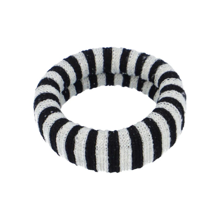 Lulue -  Dickes Haargummi mit Streifen ’EA HAIR TIE - BLACK STRIPES‘