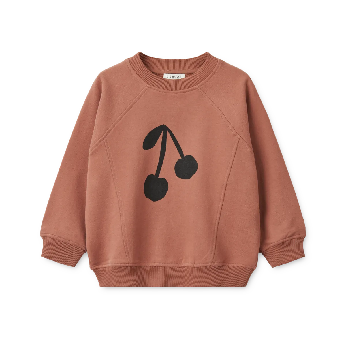 Liewood - Sweatshirt mit Kirsche 'Aude Placement Sweatshirt - Cherry / Dark rosetta'