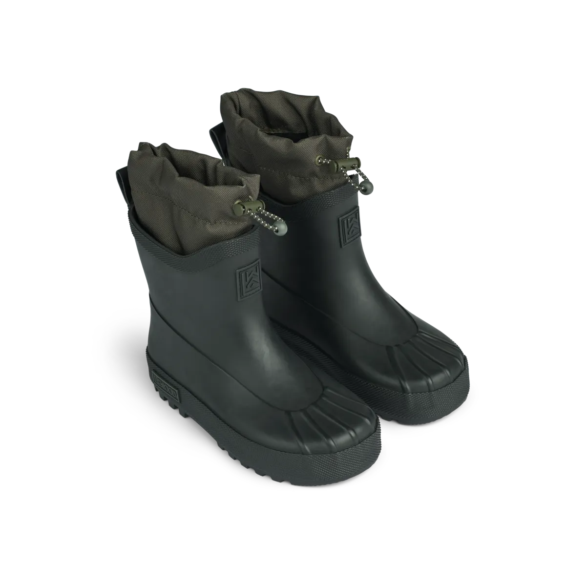 Liewood - Gummistiefel mit Wolleeinlage 'Isaac Technical Rainboot - Black / Army brown'