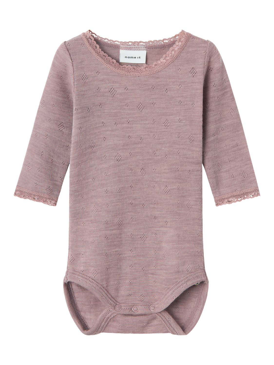 Name it - Langarmbody aus Wolle 'NBFWANG WOOL NEEDLE LS BODY SOLID NOOS - Purple Dove'