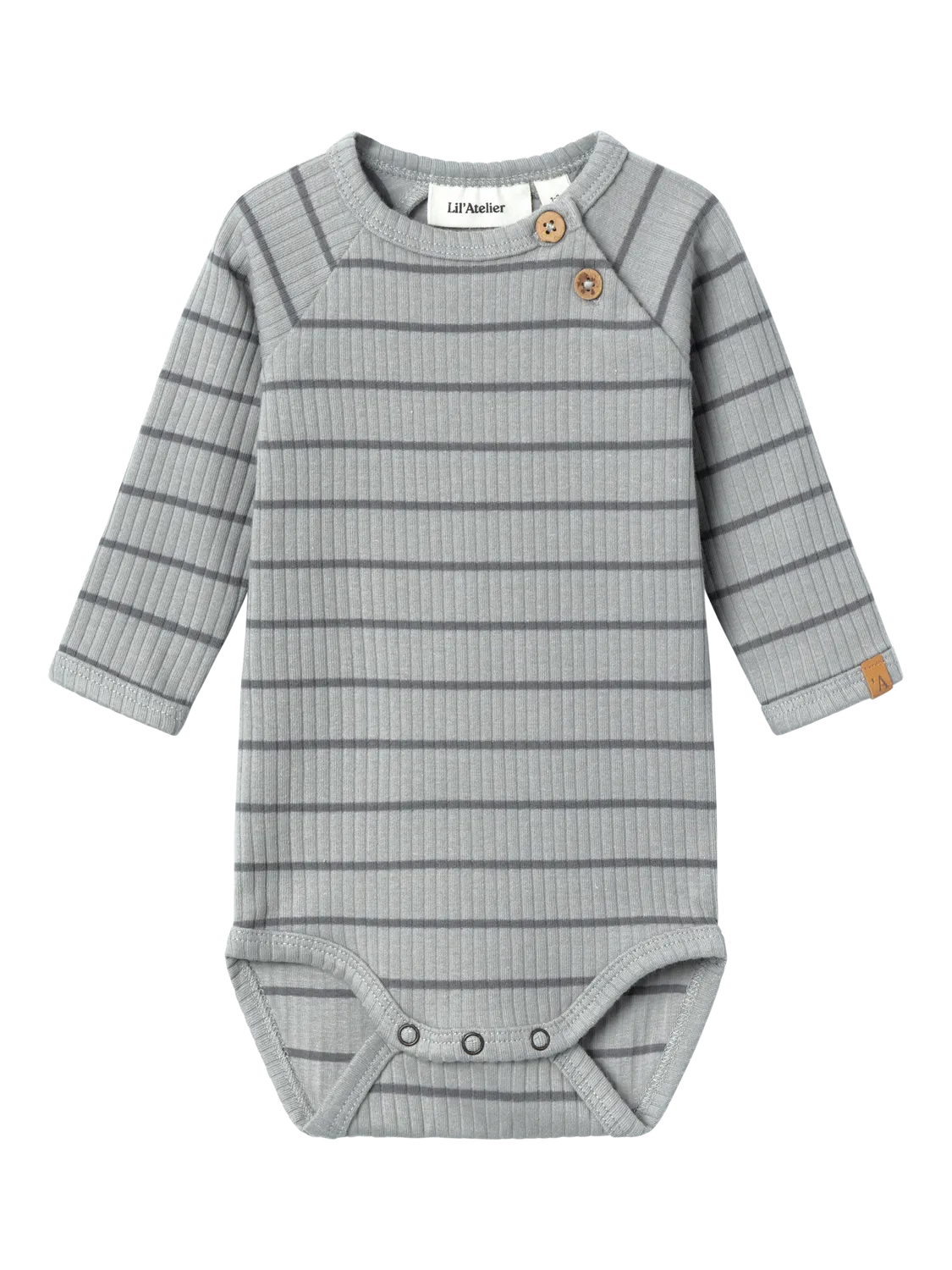 Lil Atelier - Langarmbody 'NBMKAIL LS SLIM BODY LIL NOOS - Limestone'