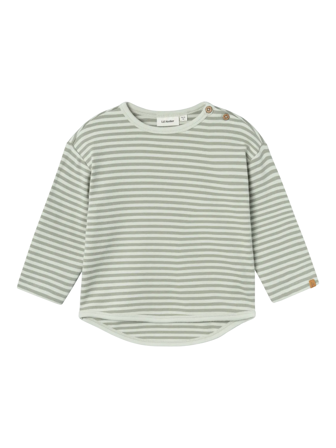 Lil Atelier - Langarmshirt mit Streifen 'NMMGEO ALK LS RLX TOP LIL - Green Tint'