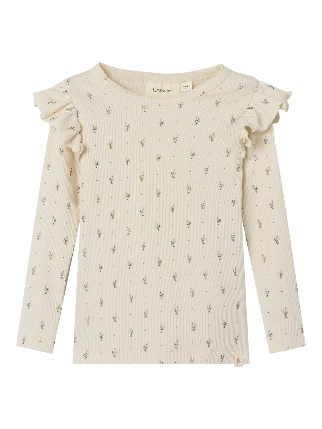 Lil Atelier - Langarmshirt 'NMFGAGO KUO LS SLIM TOP LIL - Turtledove BLUE FLOWERS'