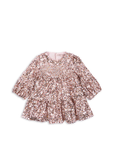 Konges Slojd - Kleid mit Glitzer 'LILA SEQUINS DRESS - GREY/ROSA'