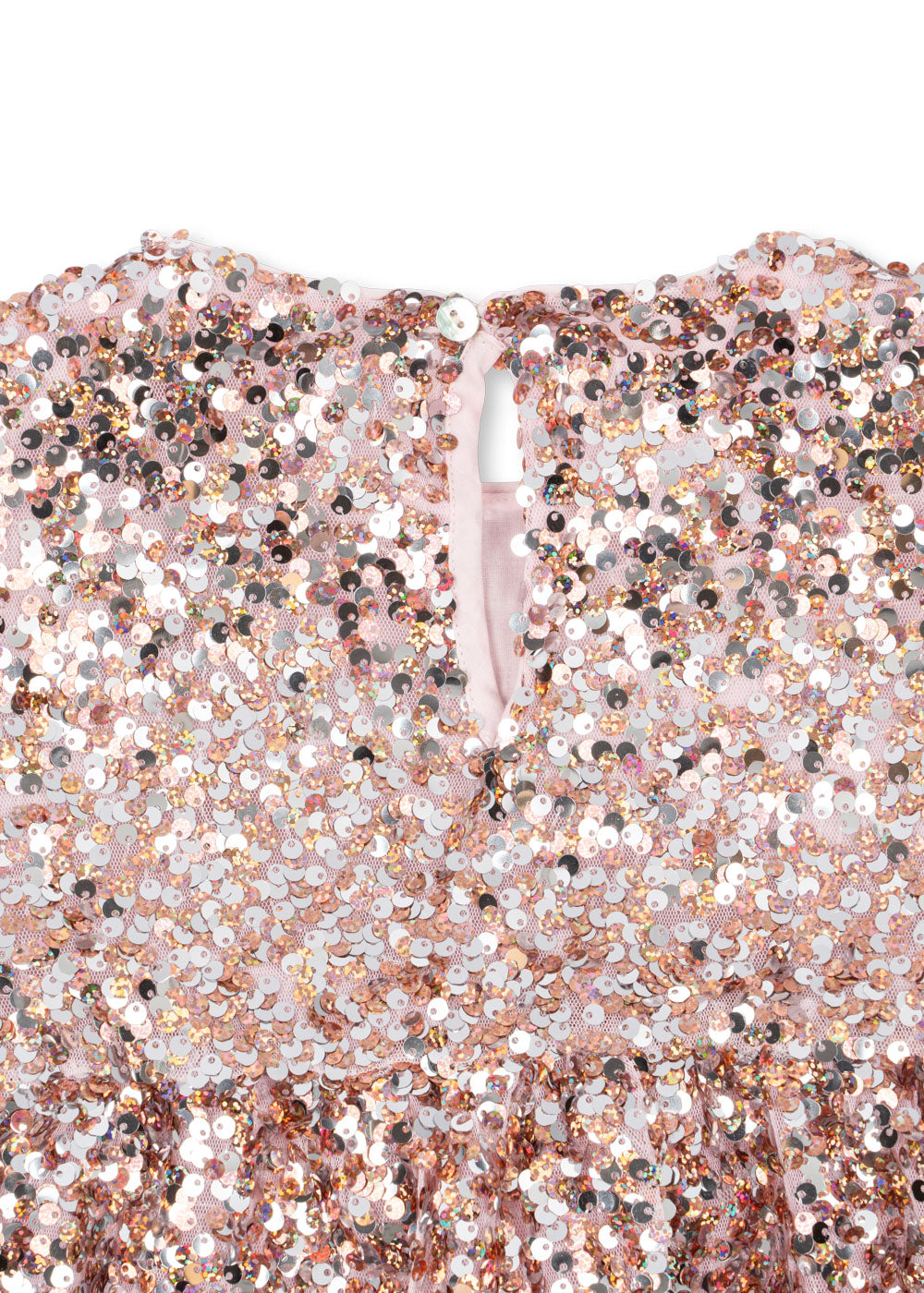 Konges Slojd - Kleid mit Glitzer 'LILA SEQUINS DRESS - GREY/ROSA'