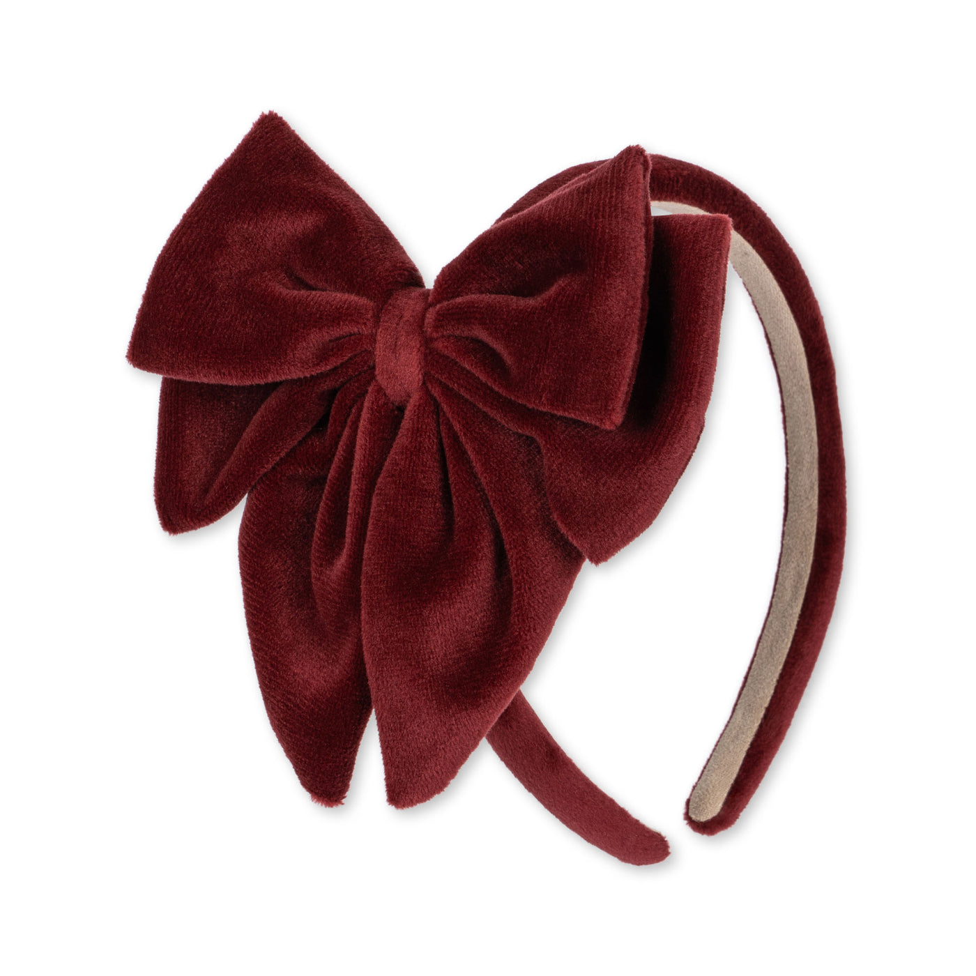 Konges Slojd - Haarreifen mit Schleife 'VELVET BOWIE HAIRBRACE BIG - RED DAHLIA'