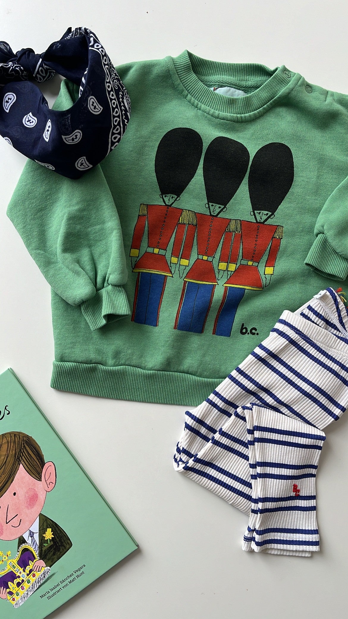 Bobo Choses - Sweatshirt (Baby) 'Baby Little Tin Soldiers sweatshirt - GREEN'