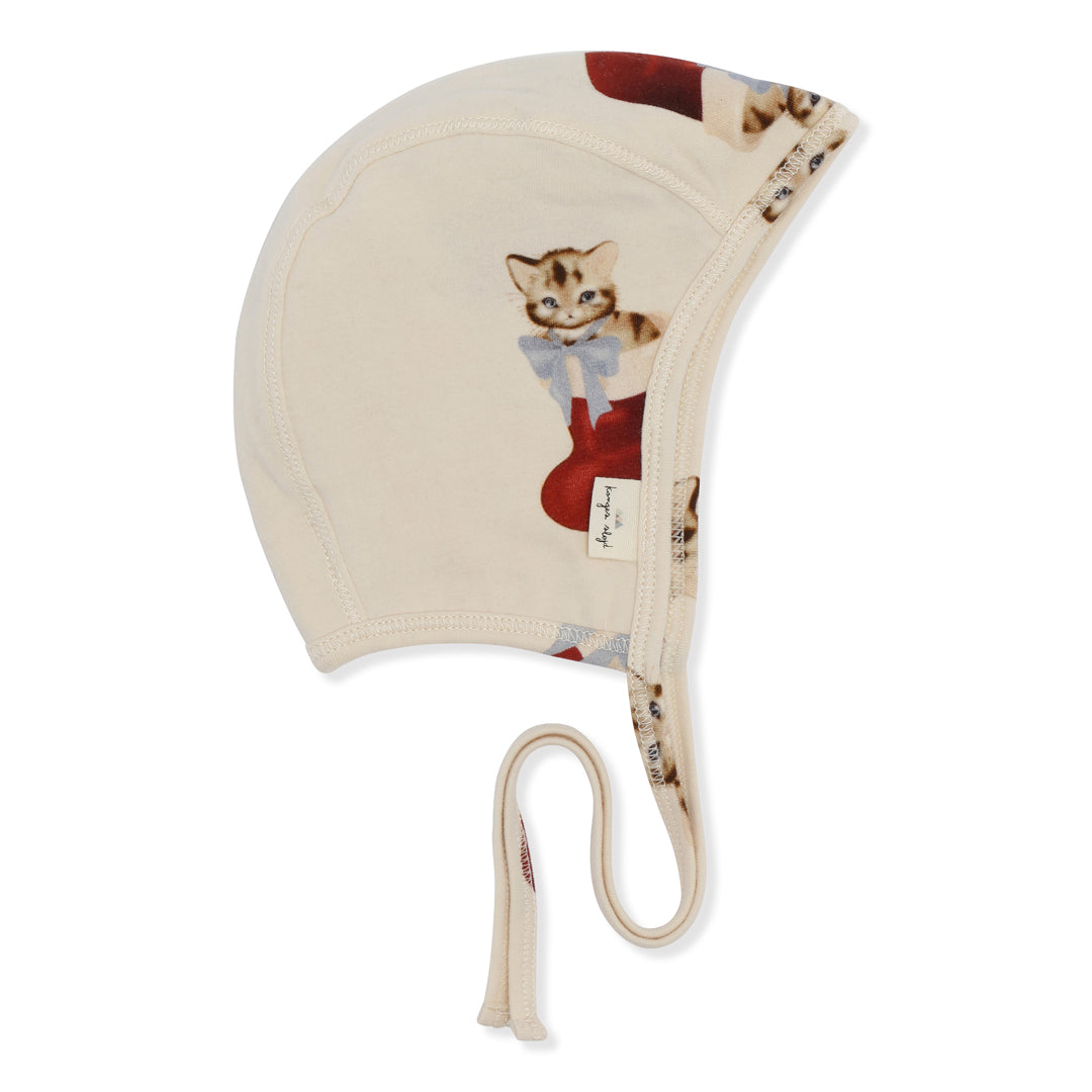 Konges Slojd - Baby Mütze 'Christmas Helmet - Xmas Kitty'